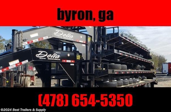 2023 Delta 40 ft gooseneck deckover trailer 12 ton mega ramp available in Byron, GA