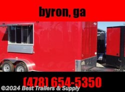 2022 Freedom Trailers 7X16 red concession trailer enclosed deluxe