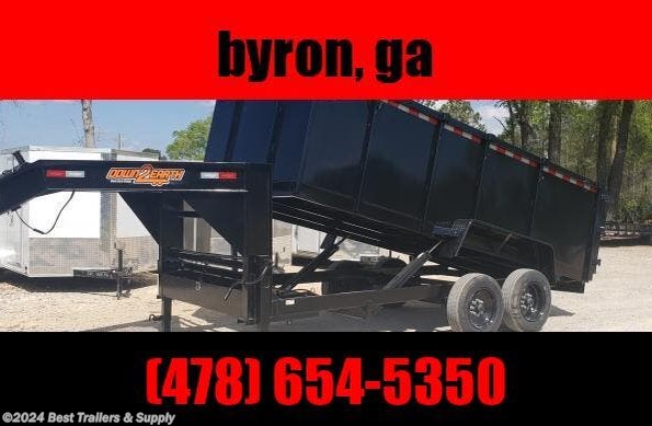 2023 Down 2 Earth 7x16 8 ton dump trailer gooseneck  15 yard dumpste available in Byron, GA