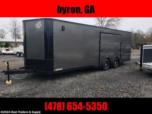 2024 Covered Wagon 8x24 10k trailer charcoal grey Enclosed Carhauler available in Byron, GA