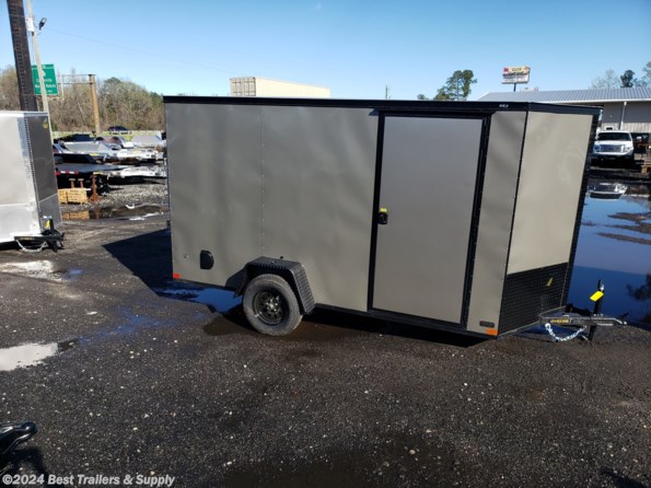 2024 Covered Wagon 6x12 enclosed TRAILER pewter BLACKOUT available in Byron, GA