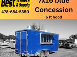 2024 Covered Wagon 7X16 blue concession trailer w sinks and power