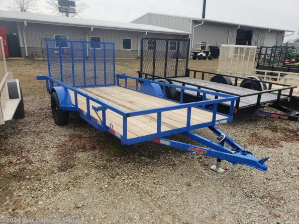 2024 Down 2 Earth 76x14UT Wood Flat Deck trailer blue available in Byron, GA