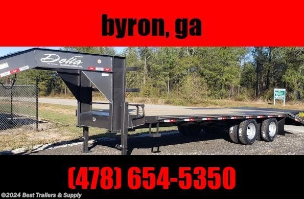 2024 Delta 25 ft gooseneck deckover farm trailer w mega ramp available in Byron, GA