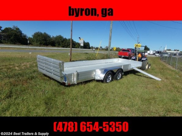 2024 Aluma 8118 BT SR 18' side load aluminum trailer atv utv available in Byron, GA