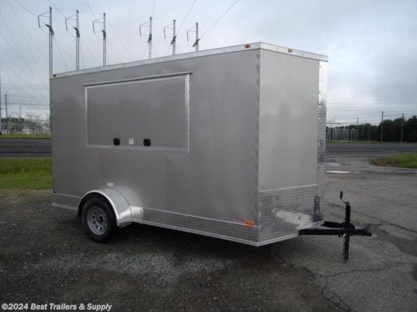 2024 Empire Cargo 6x12 Pewter enclosed vending trailer w Concession available in Byron, GA
