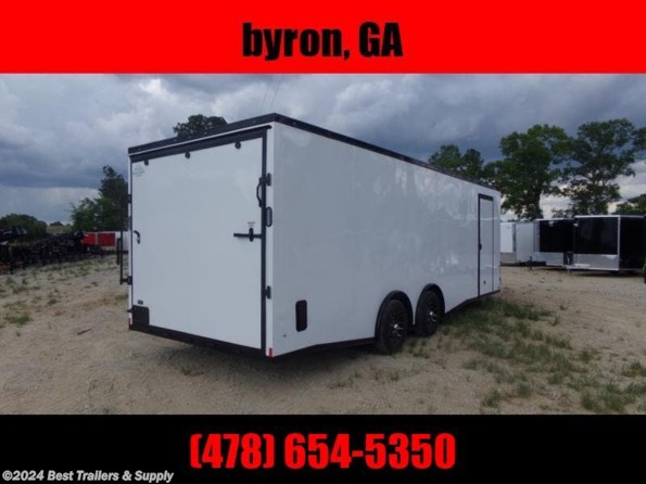 2024 Rock Solid Cargo 8.5x24 White Blackout spread axles ramp door trale available in Byron, GA