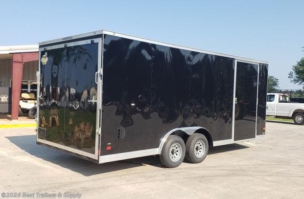 2024 Covered Wagon 8.5X20 black Ramp Door Car Hauler trailer available in Byron, GA