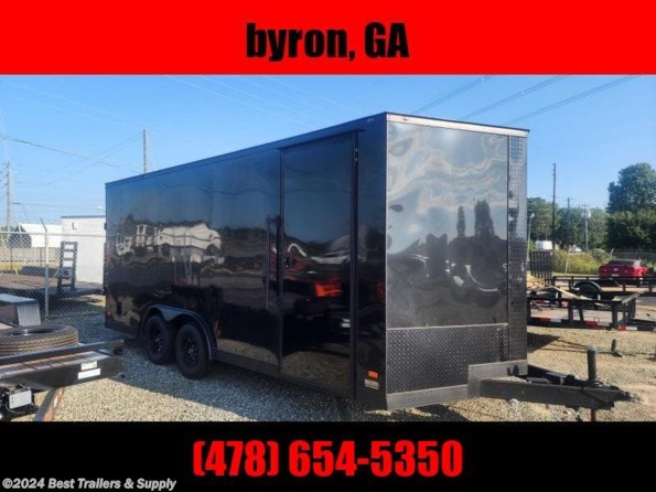 2023 Covered Wagon 8.5x18 blackout Used or motorcycle trailer knife e available in Byron, GA