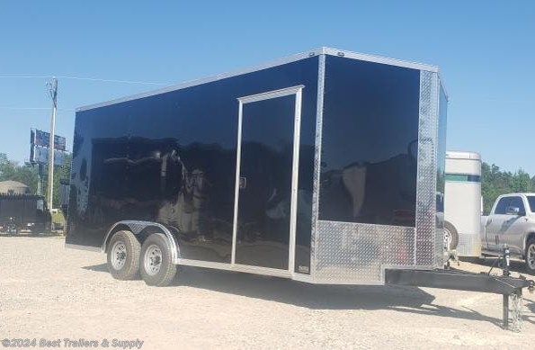 2023 Alfa 8.5x18 black cargo carhauler trailer enclosed available in Byron, GA