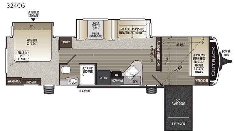 Used 2020 Keystone Outback 324CG available in Bunker Hill, Indiana