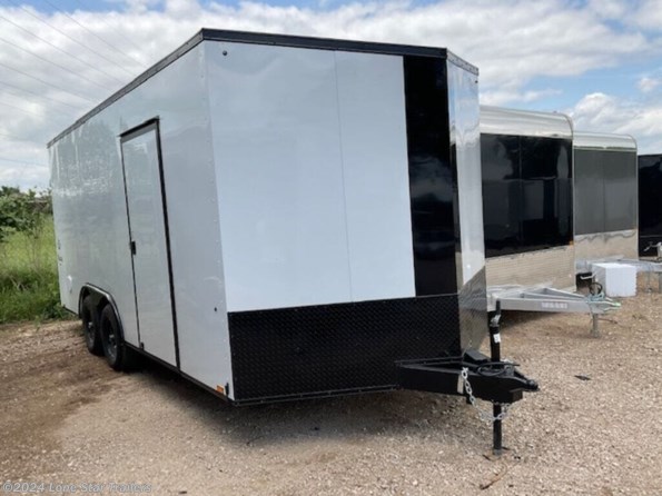2024 Cargo Express XL | 8.5x18 |  SE Enclosed | 2-5.2k Aes | White w/bla available in Lacy Lakeview, TX