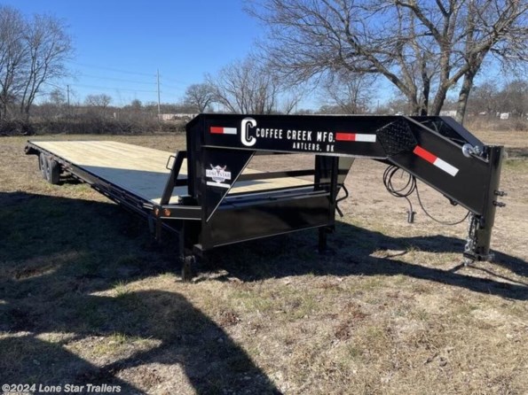 2024 Coffee Creek | 8.5x32 | GN Flatbed | 2-7k Axles | Black | Mega available in Lacy Lakeview, TX