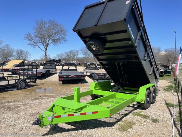 2024 BWISE | 7x14x4 | Ultimate Dump | 2-7k axles | Blk/Grn available in Lacy Lakeview, TX