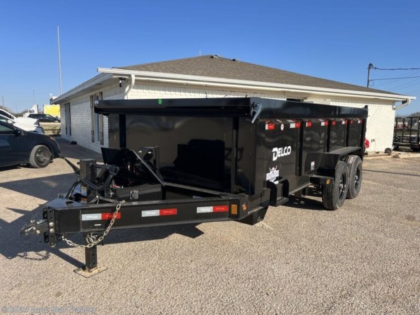 2024 Delco | 7x16x3 | Dump | 2-7k Axles | Black | 3 Way Gate available in Lacy Lakeview, TX