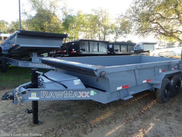 2024 RawMaxx | 7x16x2 | LPX Dump | 2-7k Axles | Grey | 2 Way Ga available in Lacy Lakeview, TX