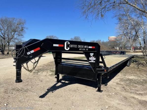 2024 Coffee Creek | 8.5x40 | GN Flatbed | 2-7k Axles | Black | Slide available in Lacy Lakeview, TX