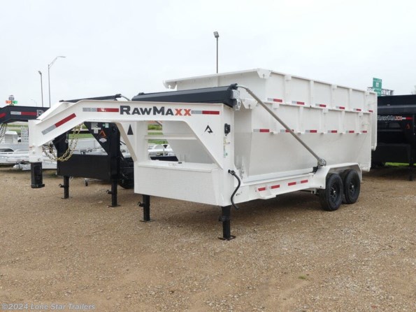 2024 RawMaxx | 7x16 | GN Roll Off Dump | 2-7k Axles | White | 2 available in Lacy Lakeview, TX