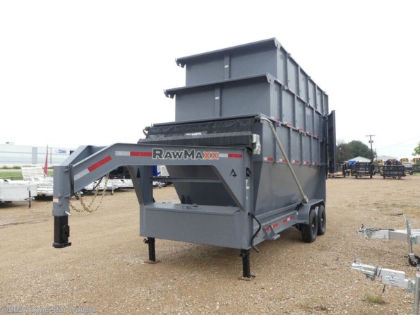 2024 RawMaxx | 7x16 | GN Roll Off Dump | 2-7k Axles | Grey | 3 available in Lacy Lakeview, TX