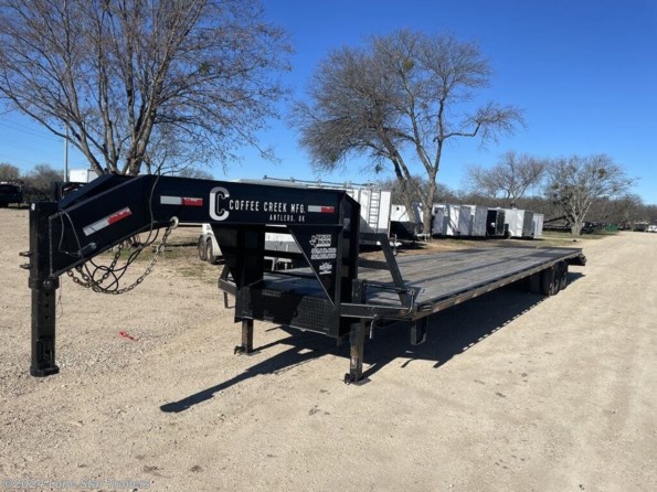 2021 Coffee Creek | 8.5x40 | GN Flatbed | Dual 10k axles | Black | M available in Lacy Lakeview, TX