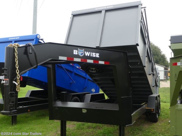 2024 BWISE | 7x16x4| GN Ultimate Dump | 2-8k Axles | Grey/Bla available in Lacy Lakeview, TX
