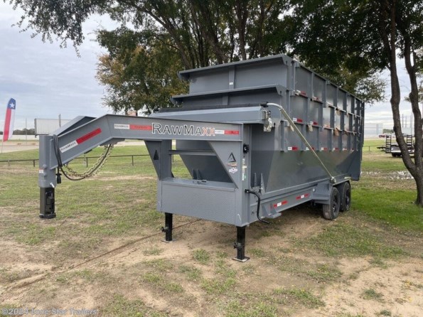 2024 RawMaxx | 7x20 Roll Off Dump | 2-10k Axles | Grey | 3 Bin available in Lacy Lakeview, TX