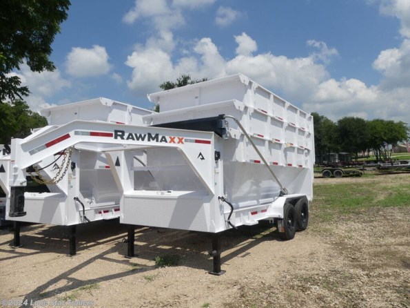 2025 RawMaxx 7x16 | GN Roll Off Dump | 2-8k Axles | White | 3 B available in Lacy Lakeview, TX