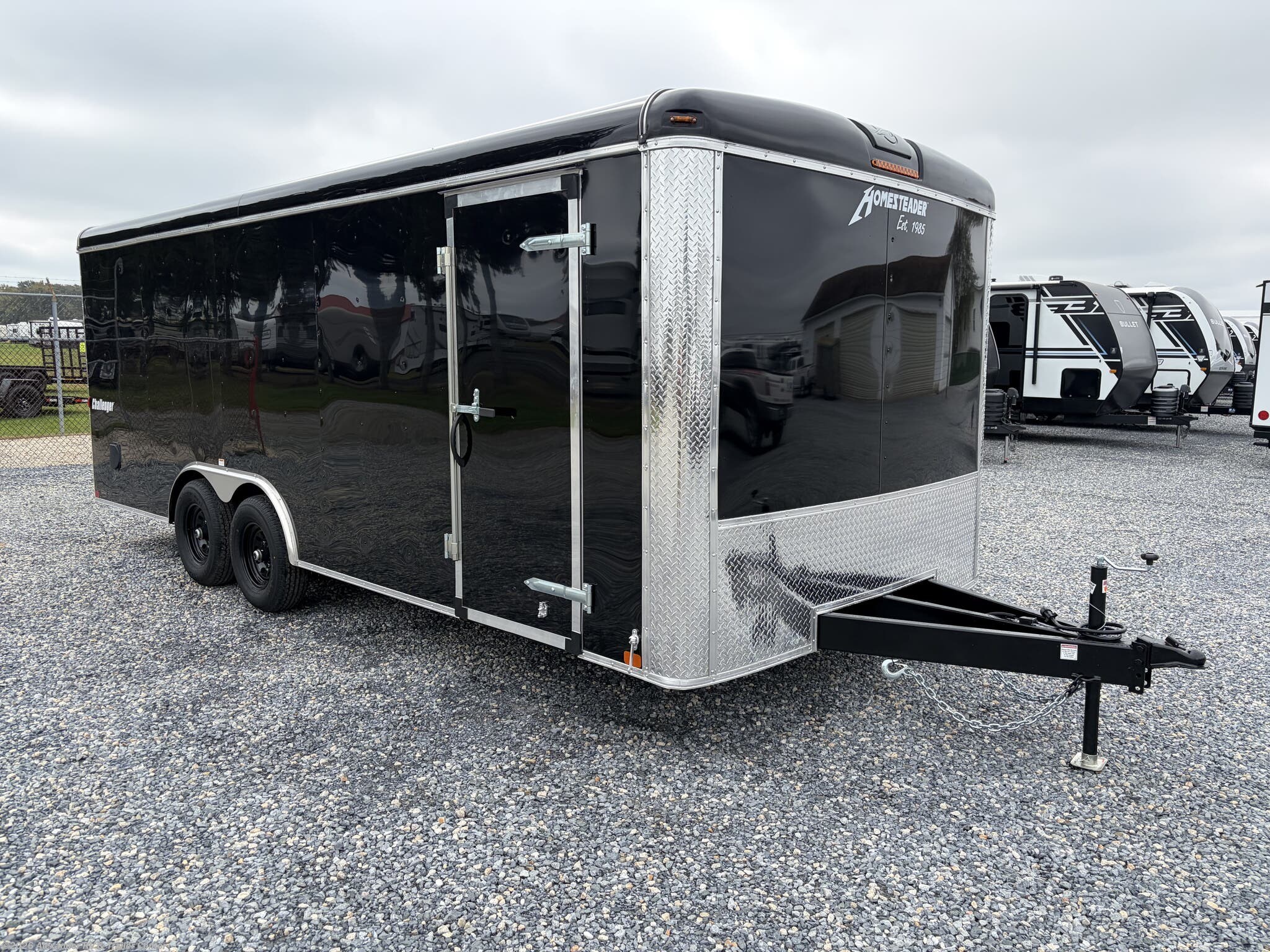New 2027 Homesteader Challenger 8.5x20 W/ Ramp Door Package, 60" Ext Tongue, BLACK available in Clayton, Delaware