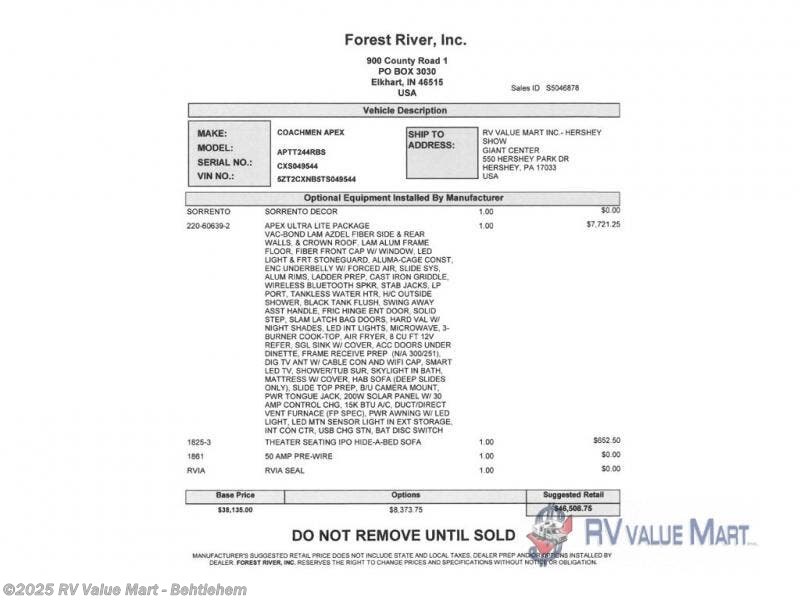 New 2026 Coachmen Apex Ultra-Lite 244RBS available in Bath, Pennsylvania