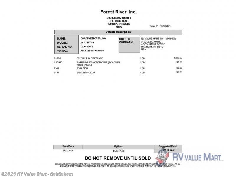 New 2026 Coachmen Catalina Trail Blazer 27THS available in Bath, Pennsylvania