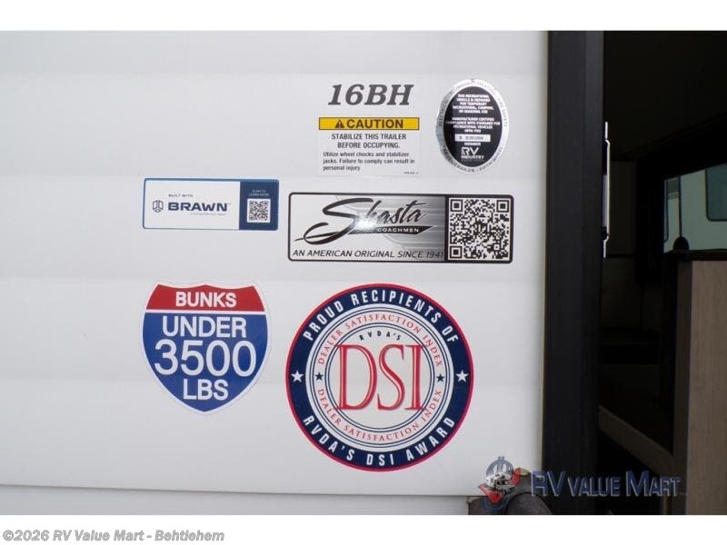 New 2026 Shasta Compact 16BH available in Bath, Pennsylvania