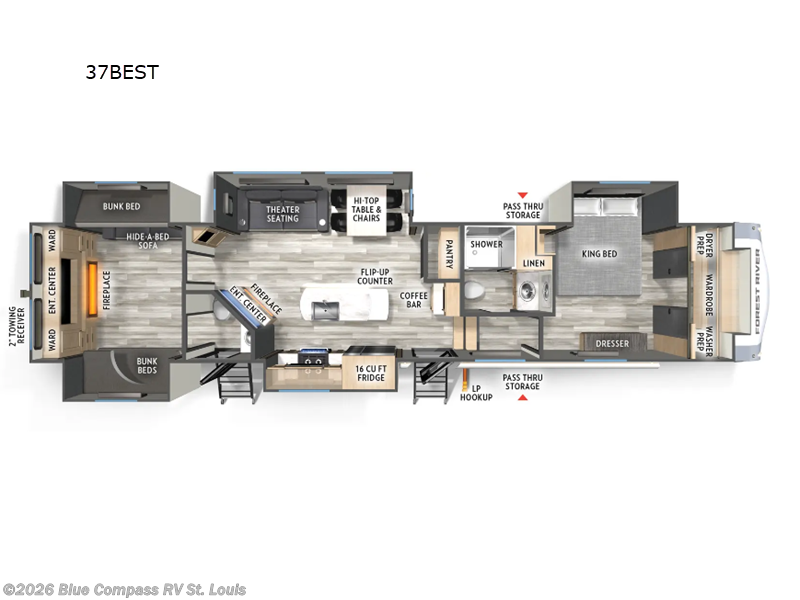 Used 2025  Forest River Cardinal 37BEST by Forest River from Blue Compass RV St. Louis in Eureka, MO