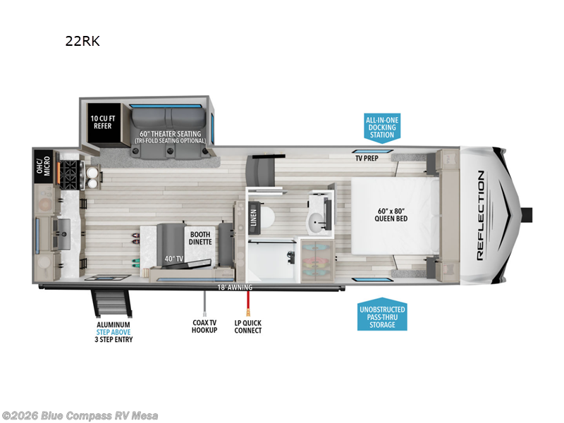 Used 2024  Grand Design Reflection 100 Series 22RK by Grand Design from Blue Compass RV Mesa in Mesa, AZ