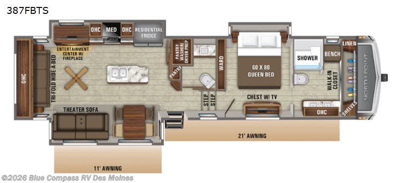 Used 2020 Jayco North Point 387FBTS available in Altoona, Iowa