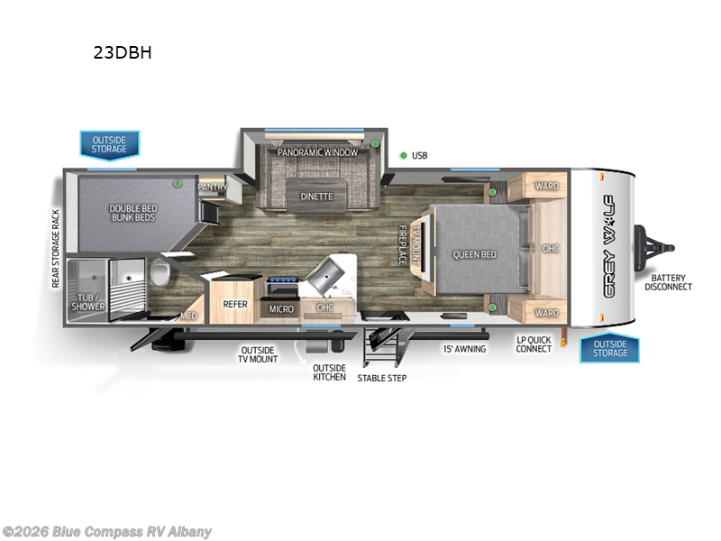 Used 2023 Forest River Cherokee Grey Wolf 23DBH available in Latham, New York