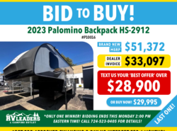 New 2023 Palomino Backpack HS-2912 available in Adamsburg, Pennsylvania