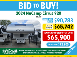 New 2024 NuCamp Cirrus 920 available in Adamsburg, Pennsylvania