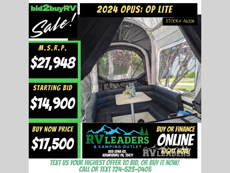 New 2024 OPUS OP LITE  available in Adamsburg, Pennsylvania