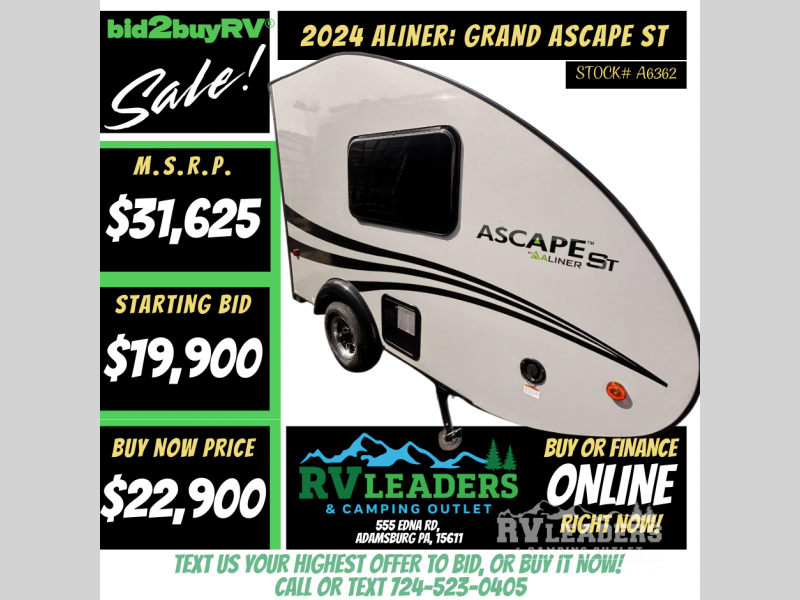 New 2024 Aliner Ascape Grand  ST available in Adamsburg, Pennsylvania