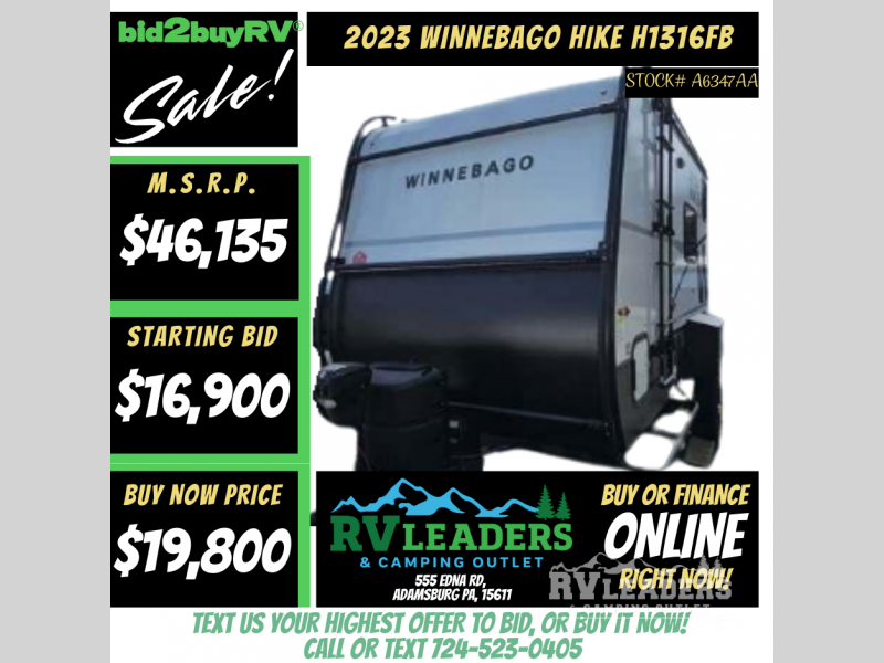 Used 2023 Winnebago HIKE 100 H1316FB available in Adamsburg, Pennsylvania
