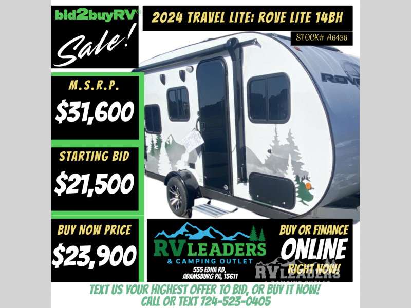 New 2024 Travel Lite Rove Lite 14BH available in Adamsburg, Pennsylvania