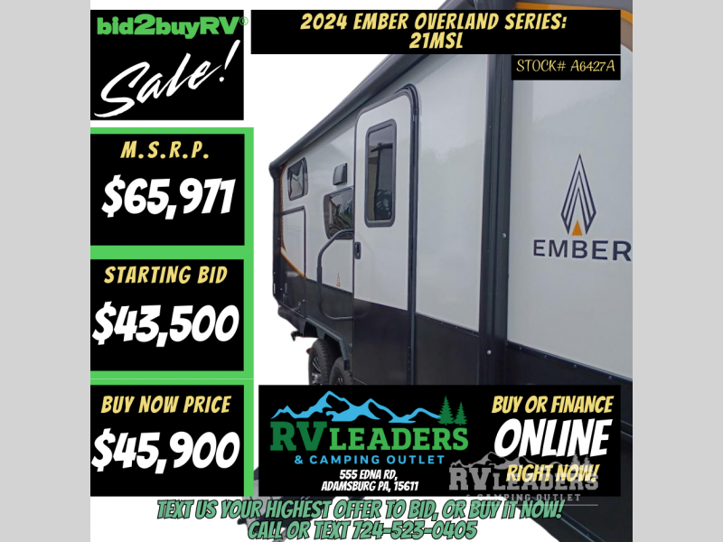 Used 2024 Ember RV Overland Series 221MSL available in Adamsburg, Pennsylvania
