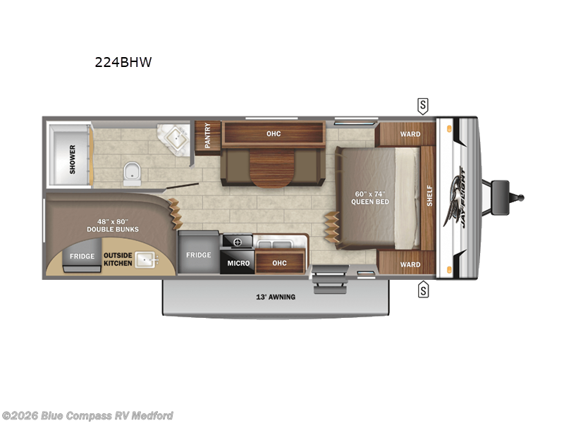 Used 2022  Jayco Jay Flight SLX Western Edition 224BHW by Jayco from Blue Compass RV Medford in Medford, OR