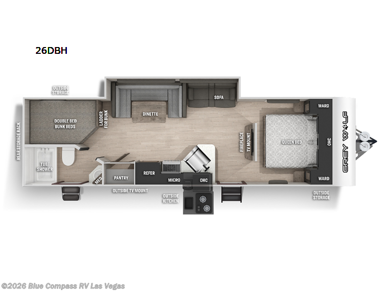 Used 2022 Forest River Cherokee Grey Wolf 26DBH available in Las Vegas, Nevada