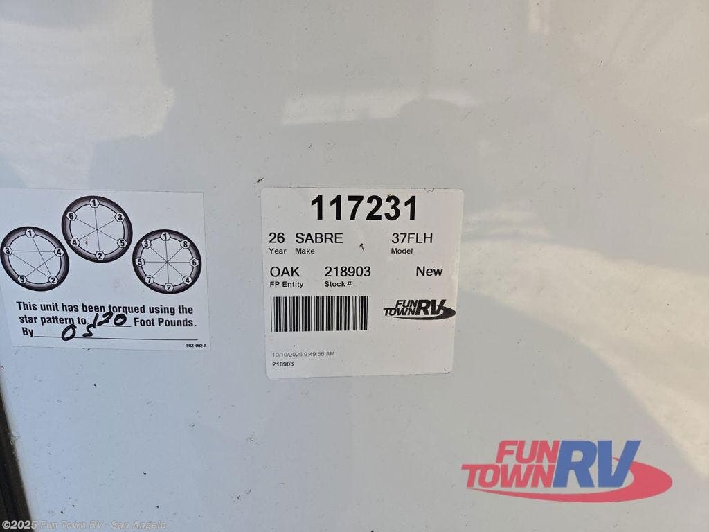 New 2026 Forest River Sabre 37FLH available in San Angelo, Texas
