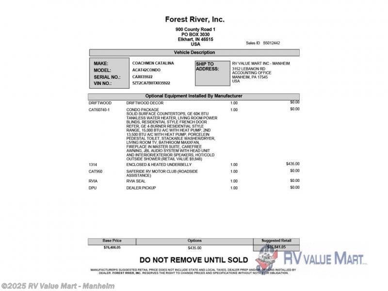 New 2026 Coachmen Catalina Destination Series 42CONDO available in Manheim, Pennsylvania