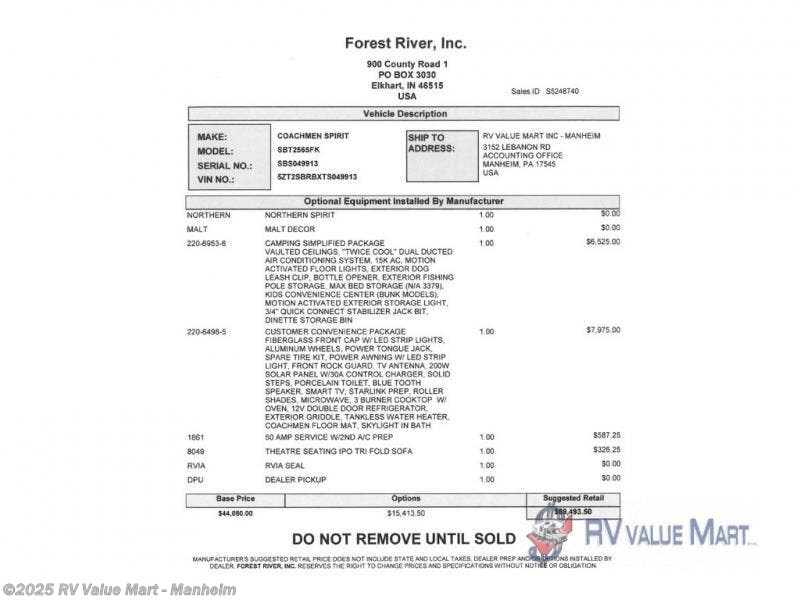 New 2026 Coachmen Northern Spirit Ultra Lite 2565FK available in Manheim, Pennsylvania