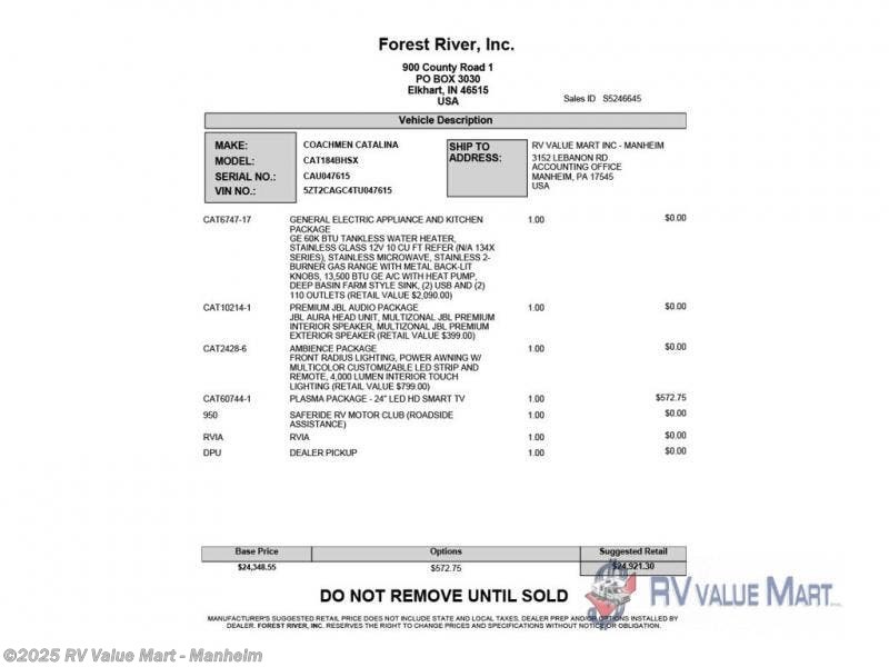 New 2026 Coachmen Catalina Summit Series 7 184BHSX available in Manheim, Pennsylvania
