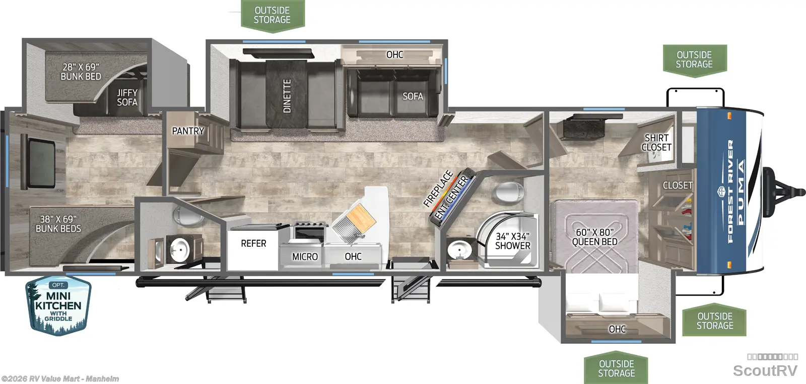 New 2027  Forest River Puma 32BHQS by Forest River from RV Value Mart - Manheim in Manheim, PA