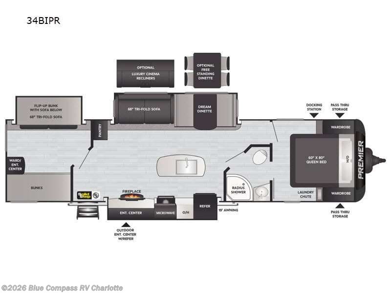 Used 2021 Keystone Premier Ultra Lite 34BIPR available in Concord, North Carolina